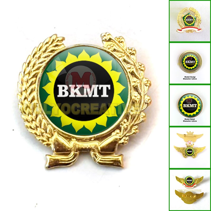 Pin BKMT Wing Bros Logo BKMT Logam Kuningan Cor