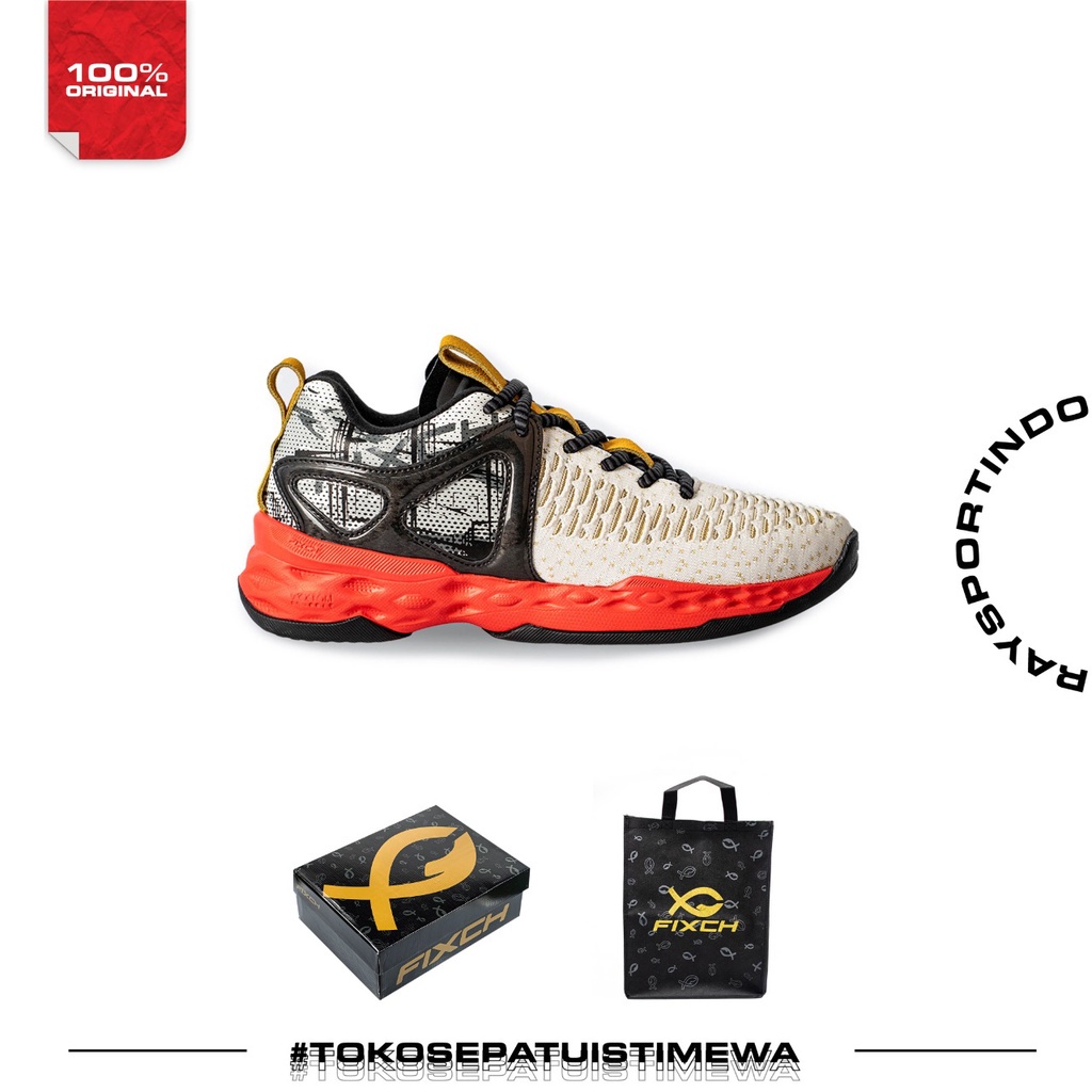 SEPATU VOLI FIXCH BLITZKRIEG OFF WHITE/BLACK/RED