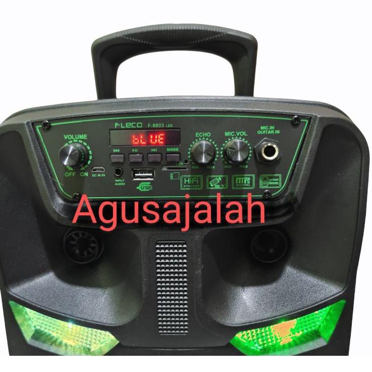 Big Sale ✅COD SPEAKER BLUETOOTH KARAOKE +MIC KABEL+RADIO FM 1000WATT 8,5IN 8.5INCH FLECO F8803 XBASS