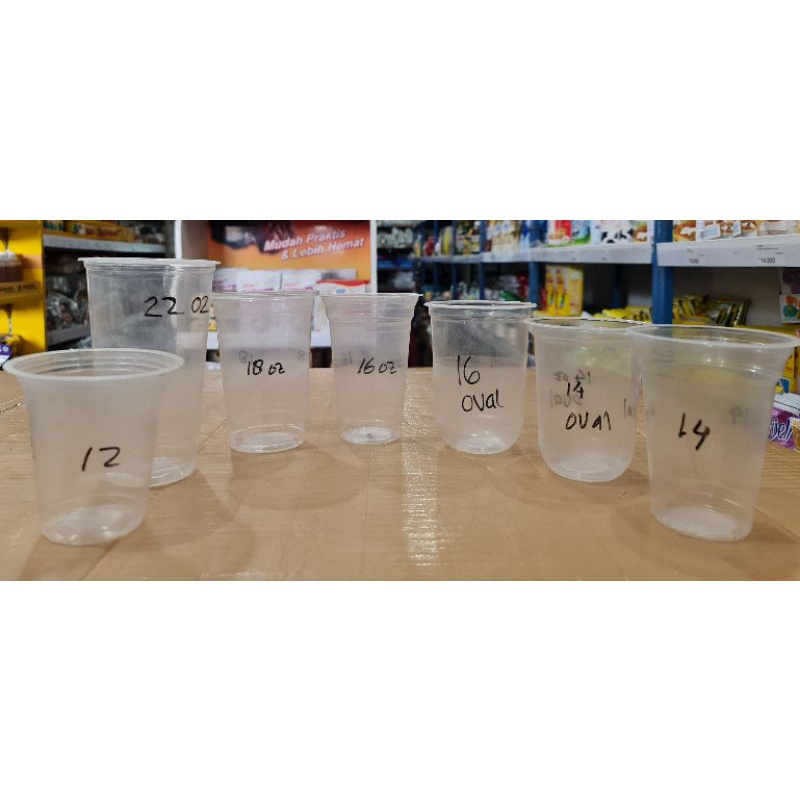 Plastik Cup 50pcs/Wadah Minuman/Plastik Cup Jus/Gelas Pop Ice/Gelas Plastik Kopi