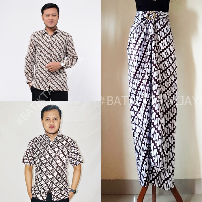 Batik Couple Keluarga Papa Mama Anak Laki Laki Mama Model Rok Lilit Ayah dan Anak Laki Kemeja Lengan