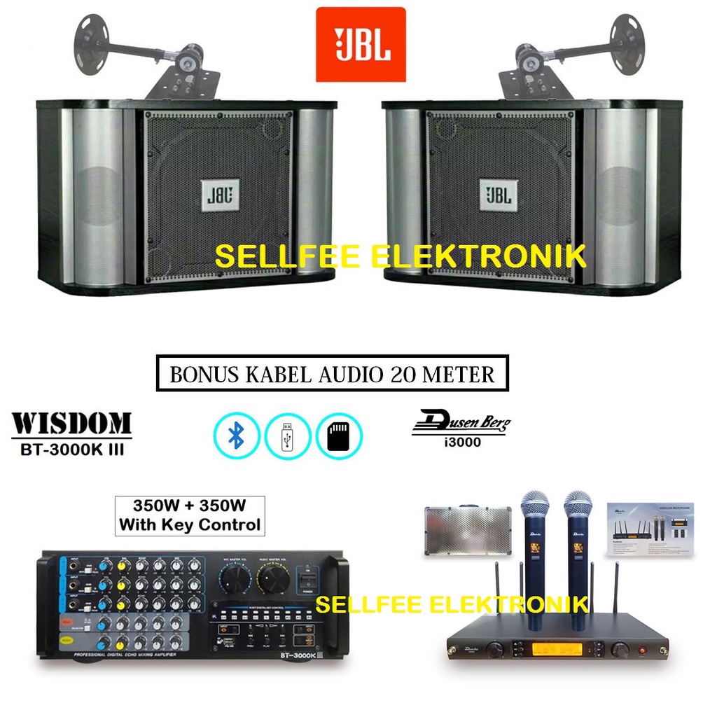 Paket Karaoke Speaker JBL RM10 Amplifier Wisdom With Key Control