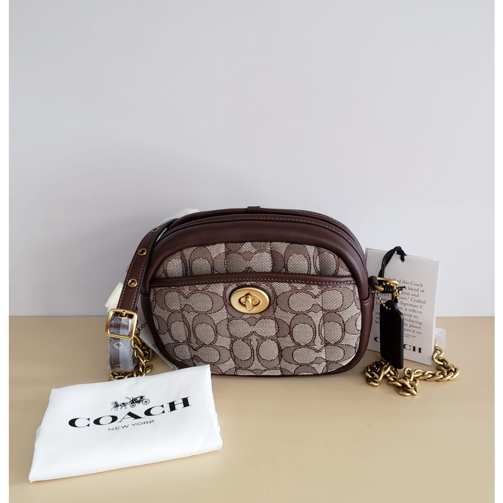 Tas Coach C5275 Signature Jacquard Quilting Camera Bag New Original