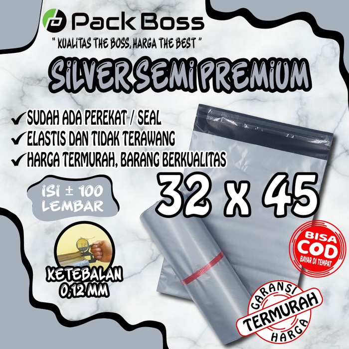 

Promo Bulan Ini 32X45 Silver Semi Premium Polymailer Packaging Online Ada Perekat Hot Sale
