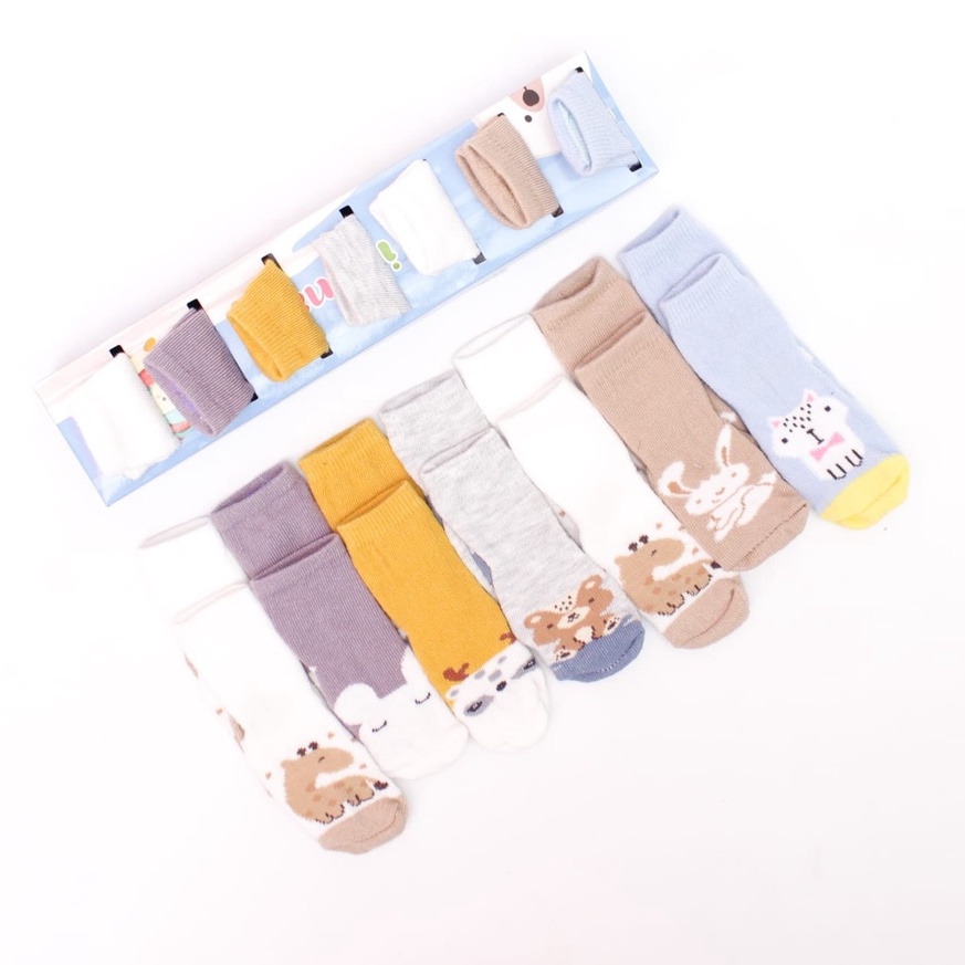 (7PCS) PROMO!! KAOS KAKI BAYI VINATA BOX ISI 7 pasang - TERMURAH/kaos kaki bayi isi 7pasang