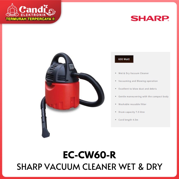 SHARP VACUUM CLEANER 600 WATT  EC-CW60-R