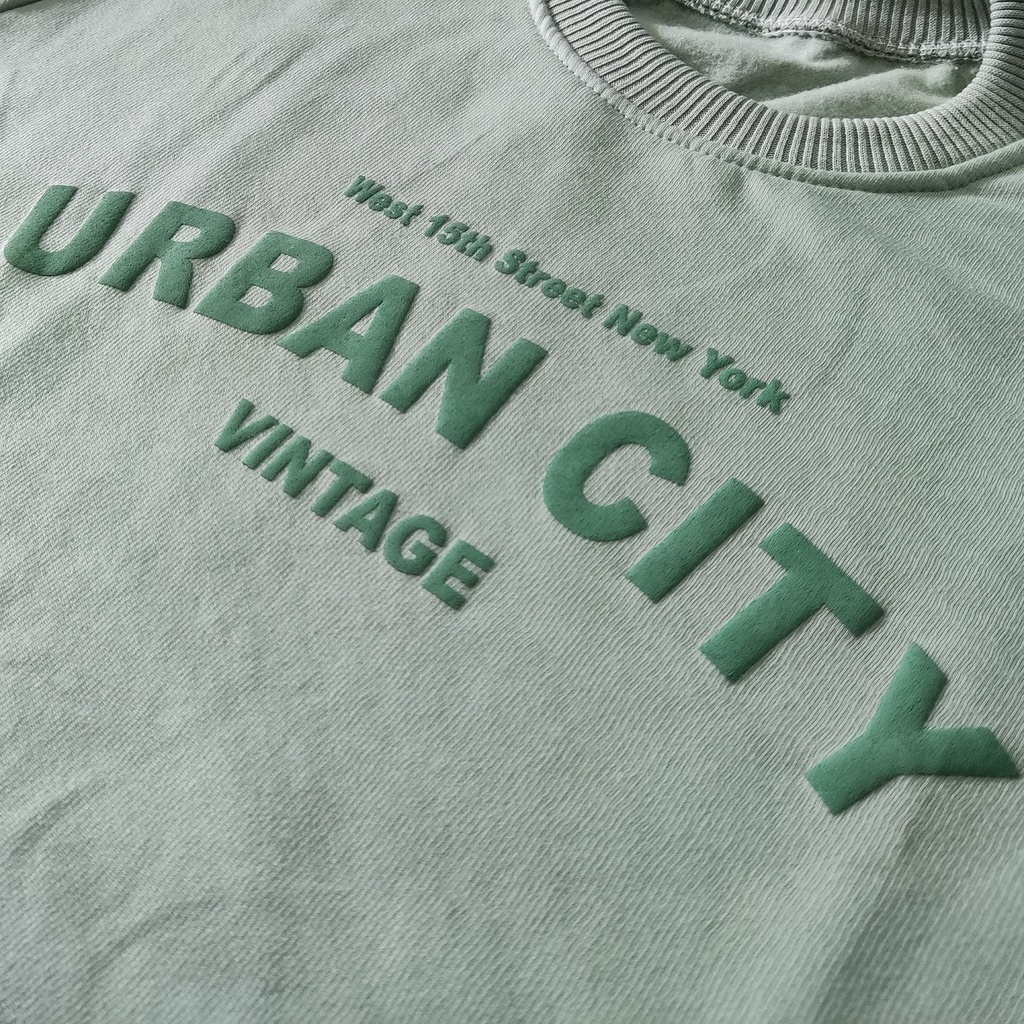 Sweater Urban City Vintage | Korean Style | Atasan Wanita Dan Pria | Bahan Fleece Tebal dan Lembut | Allsize