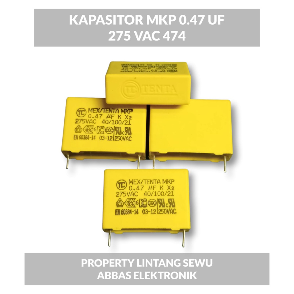 KAPASITOR CAPASITOR MKP 0.47 UF 275 VAC 474 275V 0.47 MIKRO