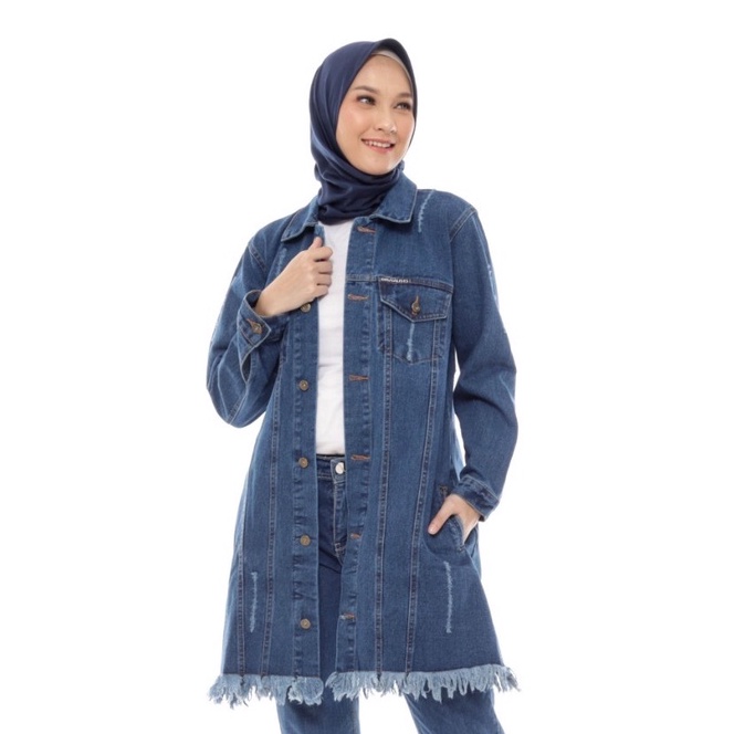 OUTER WANITA LONG DENIM PREMIUM BIG SIZE ORIGINAL DISTRO