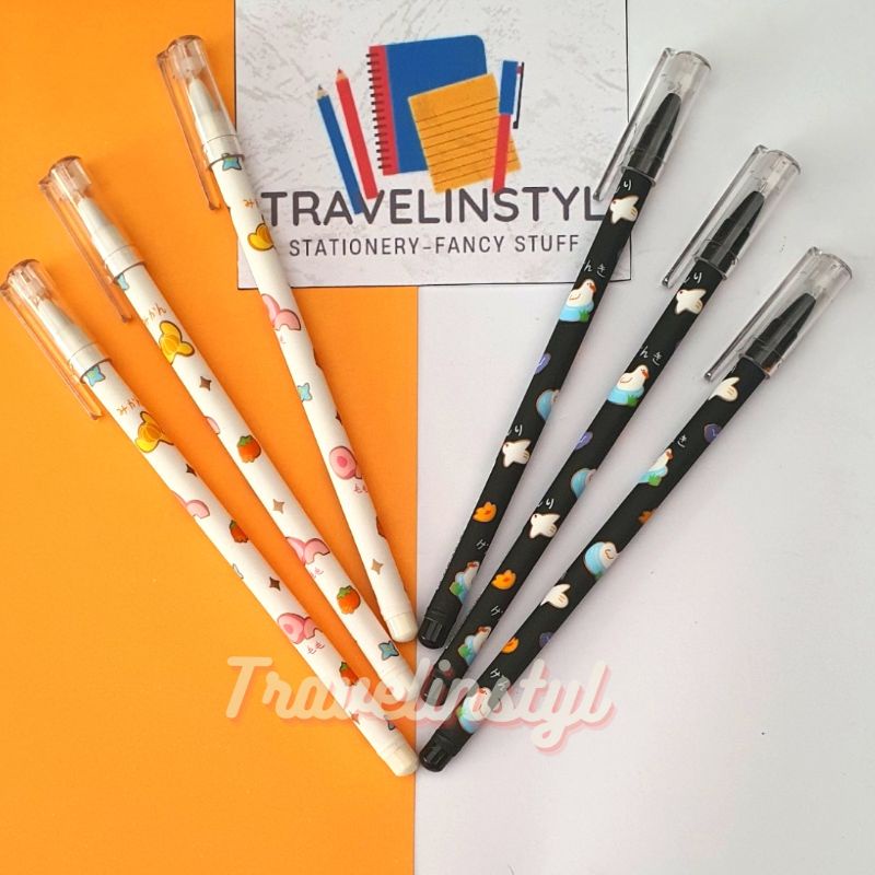 

6pcs Pen Gel Kartun/ Pulpen Gel Kartun isi 6pcs