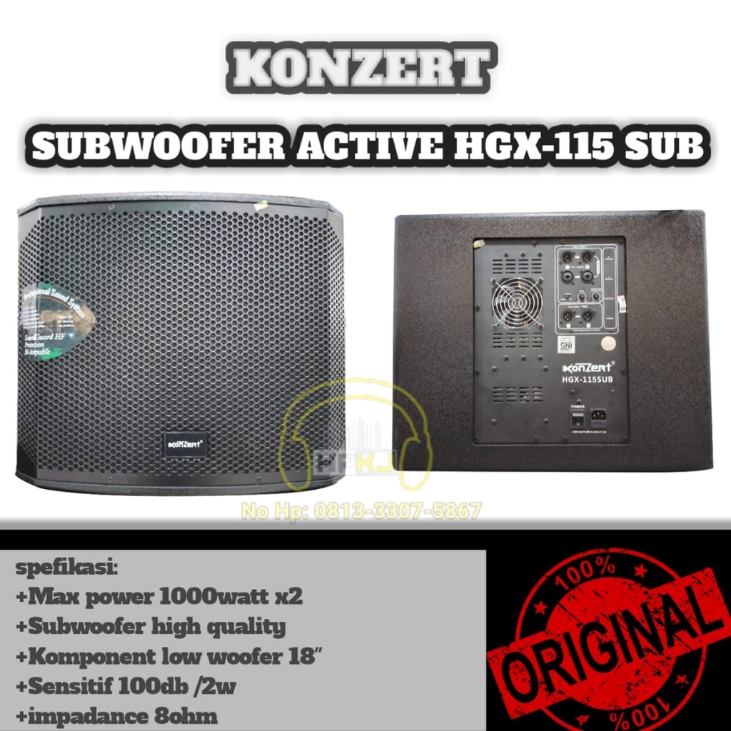 SPEAKER SUBWOOFER ACTIVE KONZERT HGX 115 SUBWOOFER AKTIF 15" KONZERT