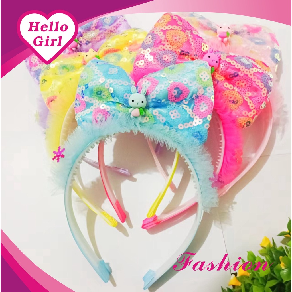(Hello Girl)B37 Bando Anak Bando kelinci Import
