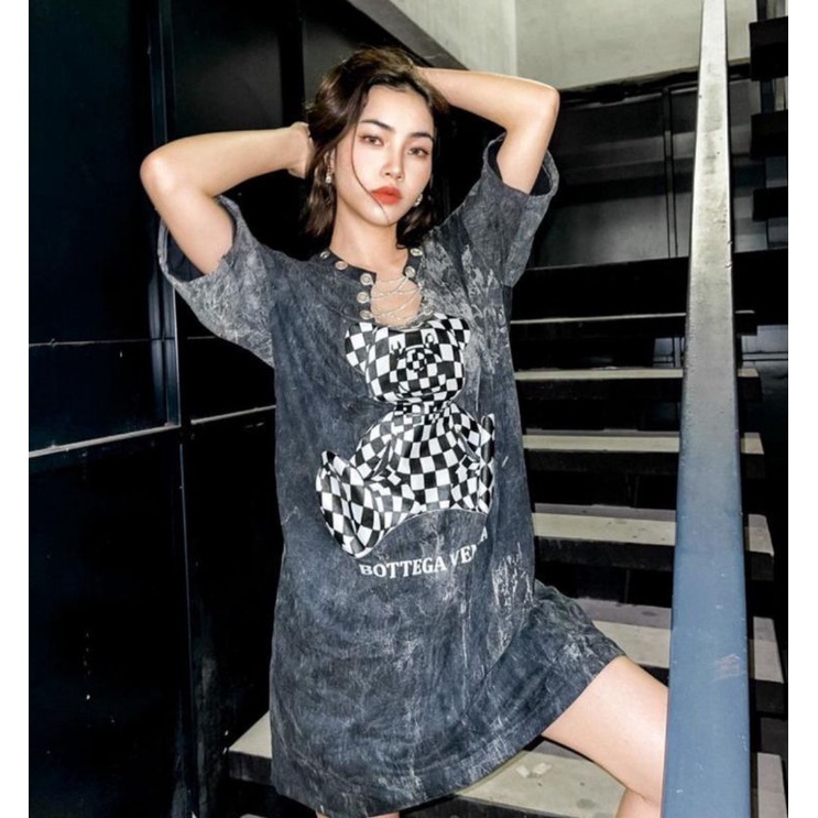 WASHED DRESS RANTAI OVERSIZE FASHION IMPORT TERBARU