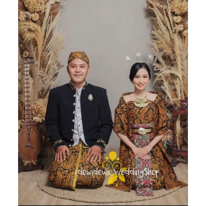 [Full Set + Aksesoris] Baju Prewedding / Baju Adat / Basahan Motif Semen Romo