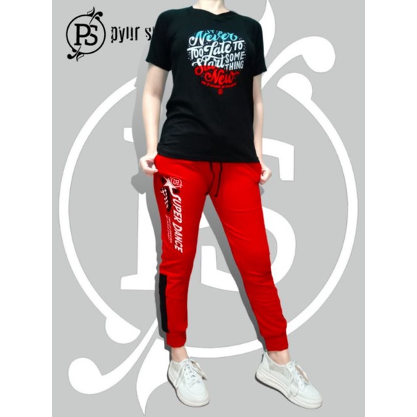 PYUR SPORT BAJU SENAM ZUMBA AEROBIC-Setelan Celana joger panjang Kaos Pendek allsize dan jumbo