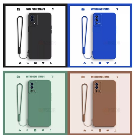 Case Oppo A55 Baby Skin FREE tali Silicone Candy Dove Macaron Pro Camera Cover Protection