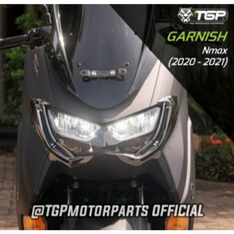 Garnish lampu depan new Nmax 2020-2022black chrome TGP