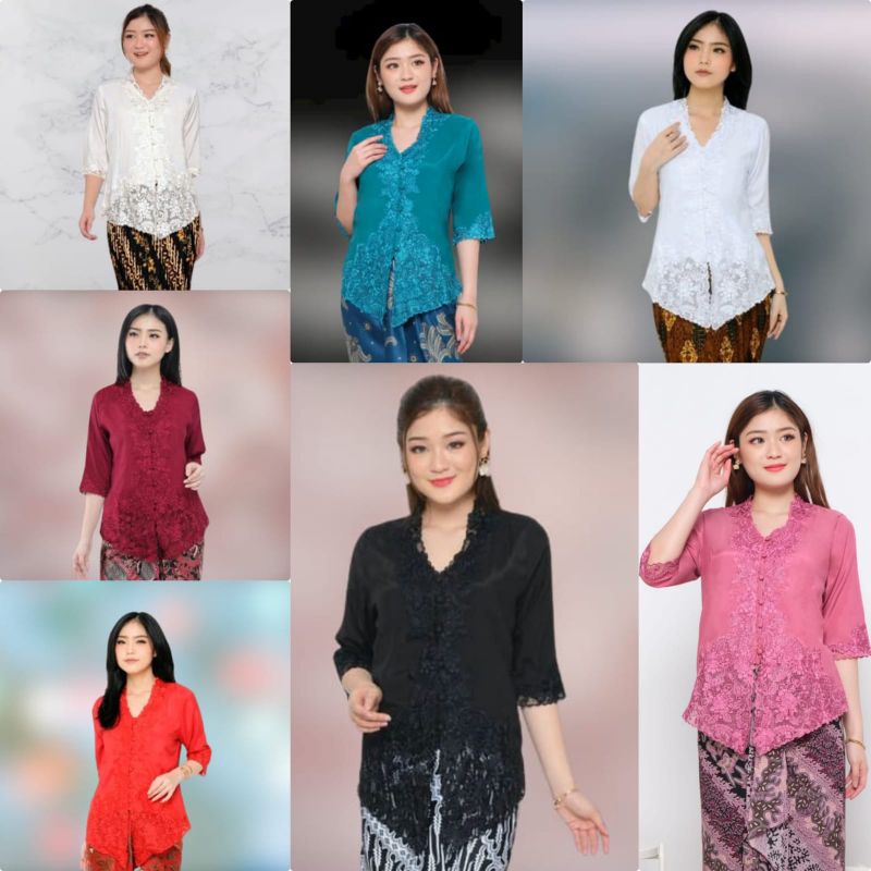 Atasan Kebaya Encim Senada Modern Brukat Bordir