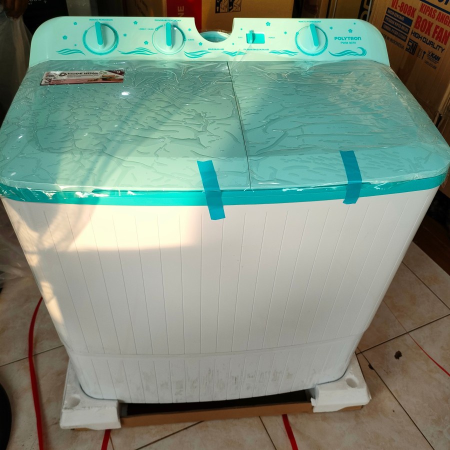 Mesin Cuci 2 Tabung POLYTRON PWM 8076 Water Selector Cuci Pengering 8 KG