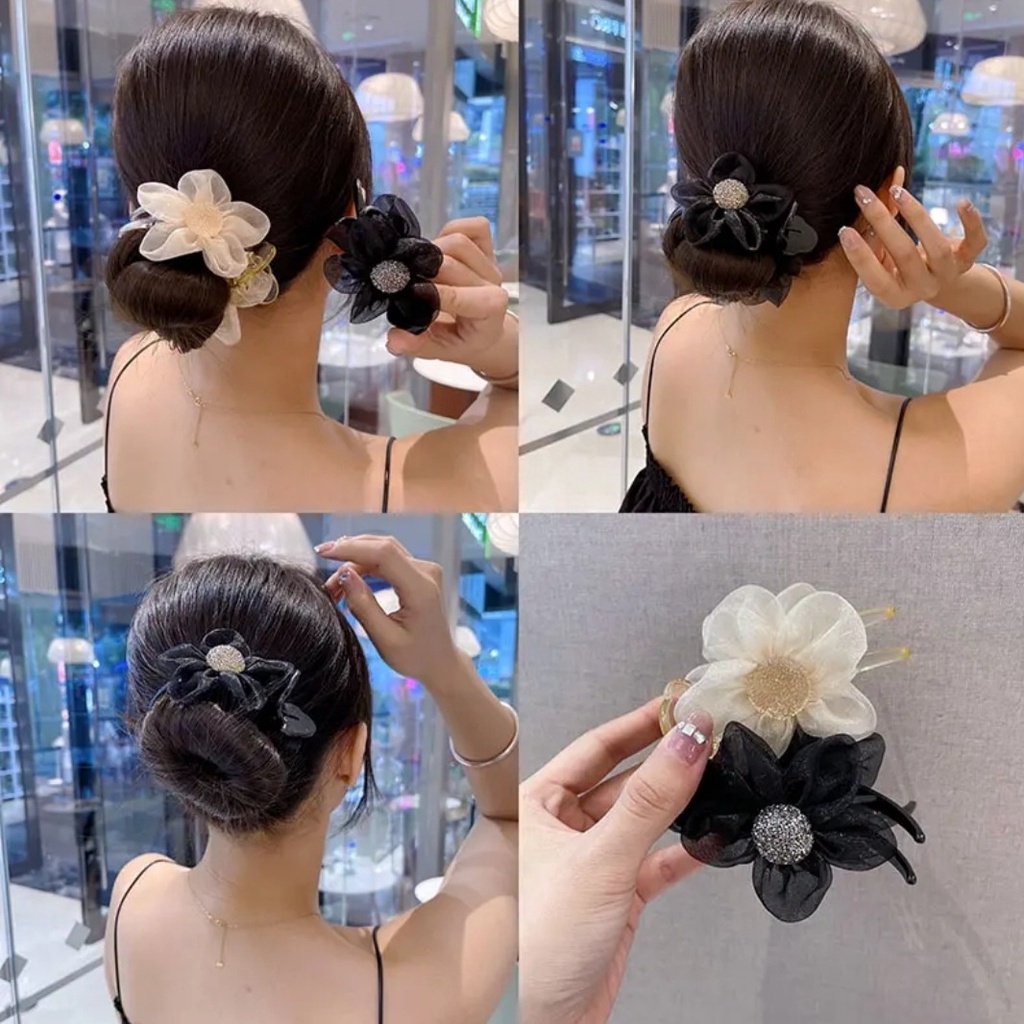 Jepit Rambut Jedai Korea Perempuan Motif Bunga 2 Gigi Aksesoris Kekinian Kualitas Import AK255