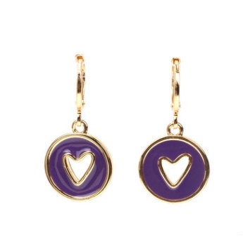 Anting Bentuk Hati Model hollow Bahan Tembaga