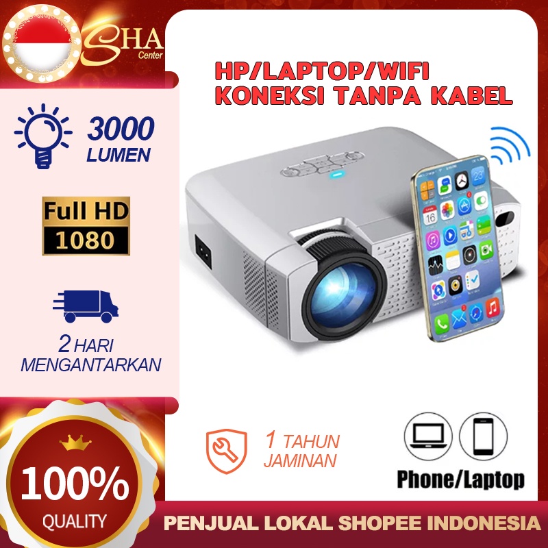 D40W 4K Proyektor Film Layar Lebar Layar Cermin USB Portabel Proyektor Mini 1080P Proyektor tv murah