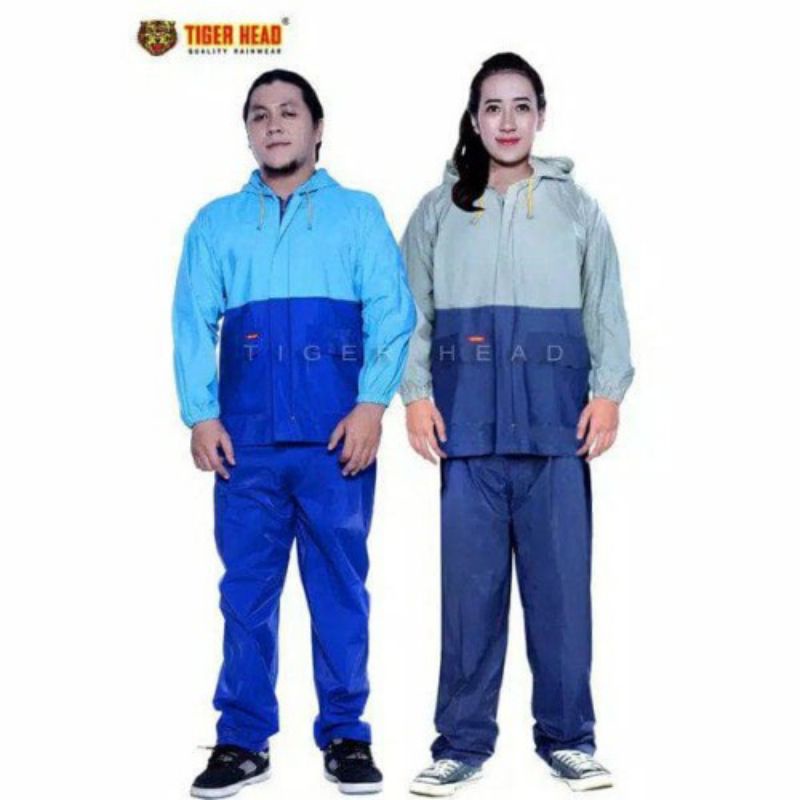 JAS HUJAN SETELAN TIGER HEAD HORIZON 327 / JAS HUJAN SETELAN JAKET CELANA PRIA WANITA DEWASA / MANTEL JAS HUJAN