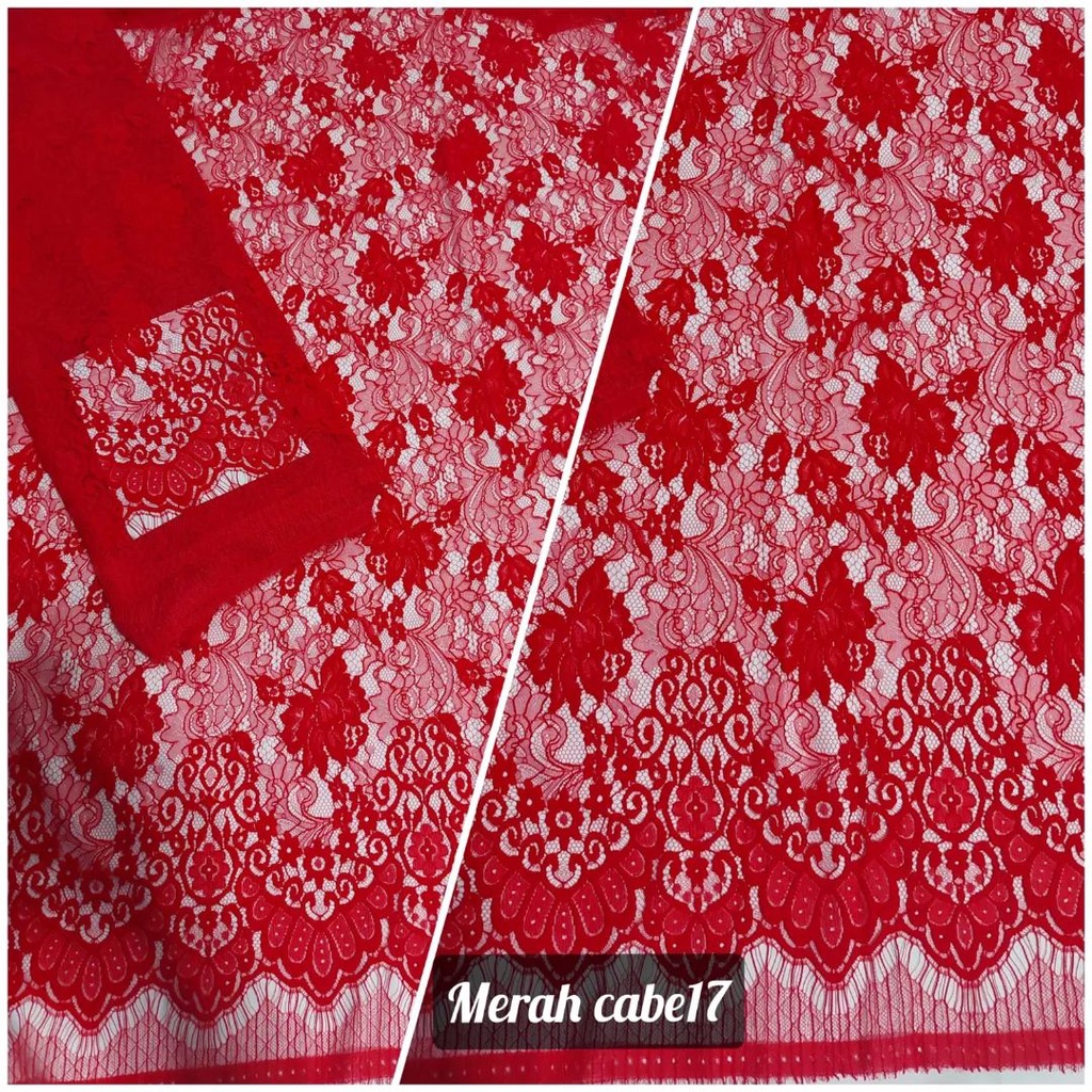 (TERBARU) Bakal Kain Bahan Kebaya Payet Brokat Brukat Chantilly Lembut Semi france santili Bahan keb