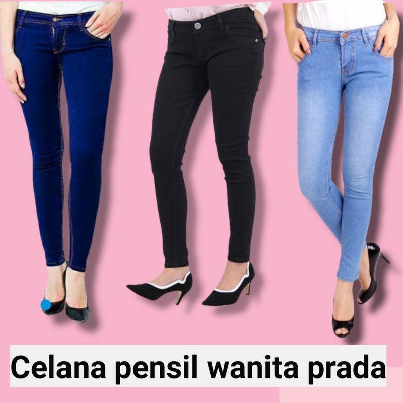 Celana pensil jeans prada Quality PREMIUM/ Celana panjang wanita PREMIUM