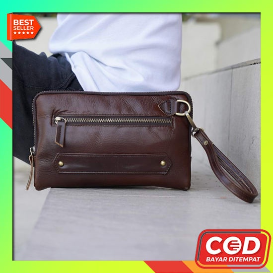 Jual Tas Pouch Kulit Pria Reven Nakula Pouch Branded Original Kulit