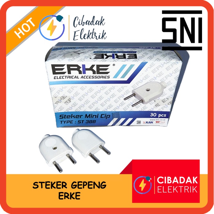 STEKER GEPENG ERKE / COLOKAN LISTRIK / STEKER TIPIS BESAR ERKE