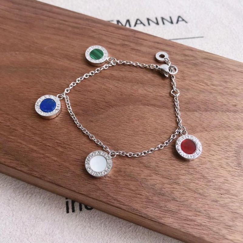 Gelang Beve Romawi Bulat Warna-warni Titanium Premium