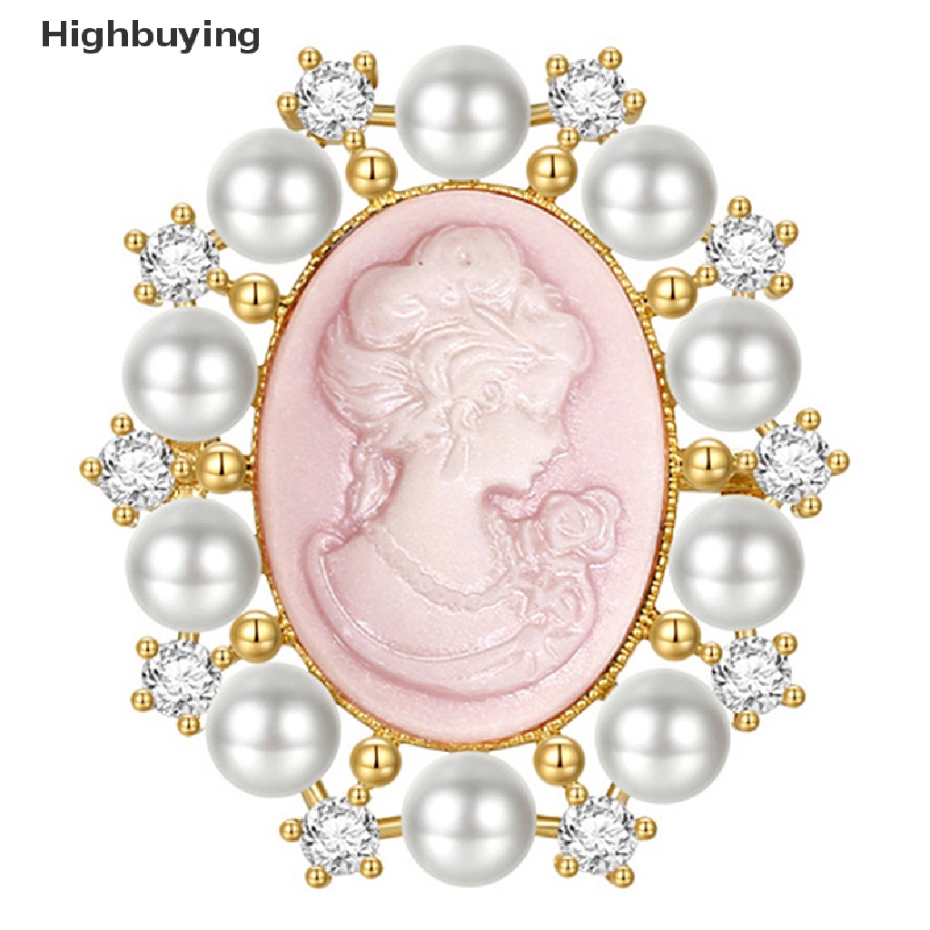 Bros Pin Desain Simulasi Mutiara Cameo Gaya Victoria Vintage Untuk Wanita Glory