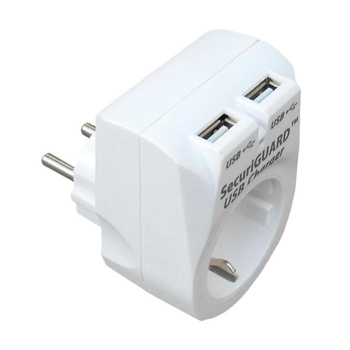 Colokan Listrik Securiguard VDE dan Dual USB Charger Steker Listrik