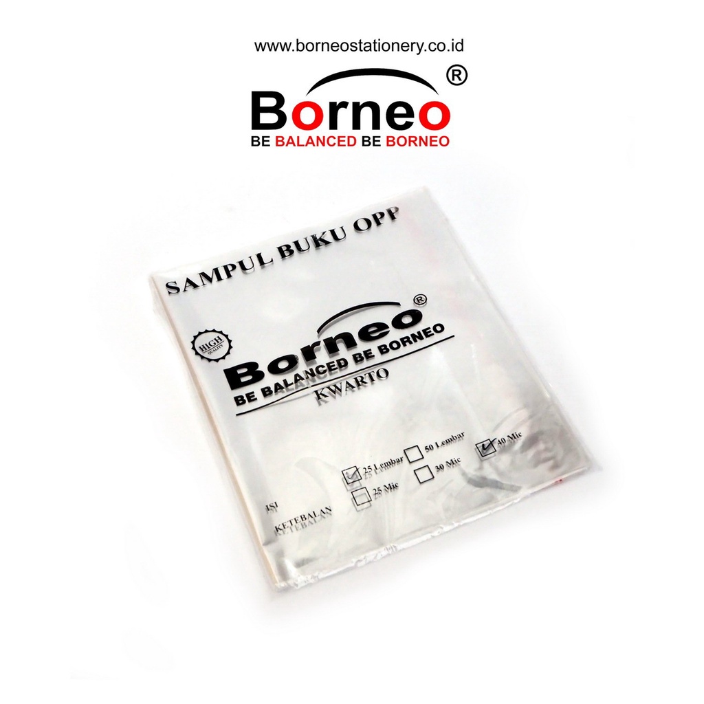 

Borneo Sampul Quarto OPP Lem 50mic (50 lembar)