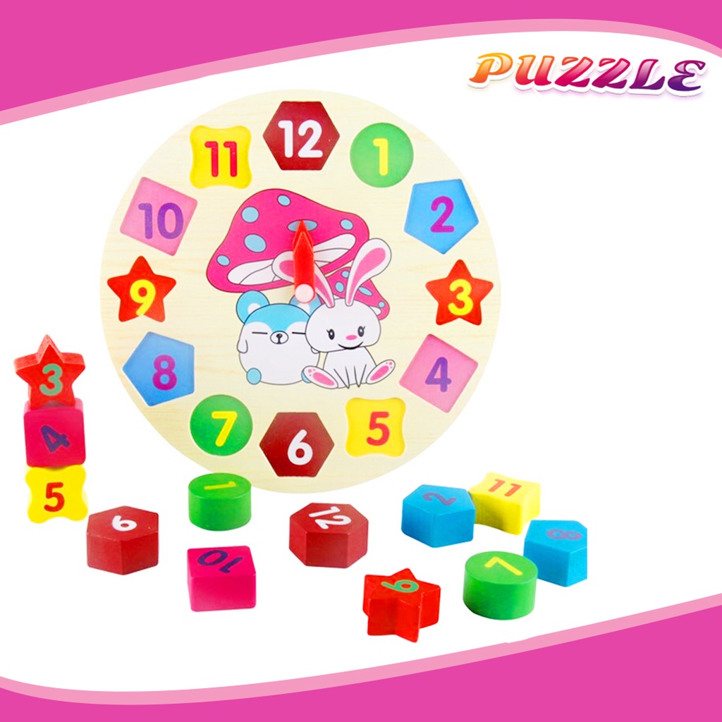 Mainan Edukasi Anak Puzzle/ Mainan Edukatif Anak Puzzle Bentuk Jam