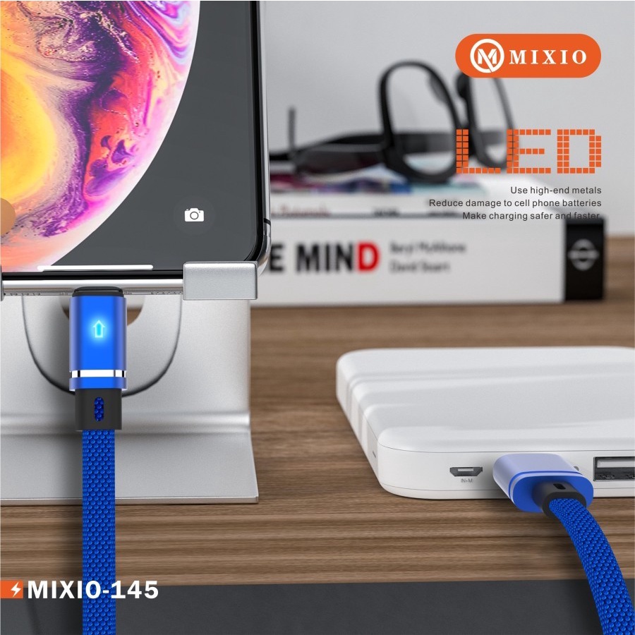 KABEL DATA MIXIO-145 3.1A Flat Lightning / TYPE C / Micro USB