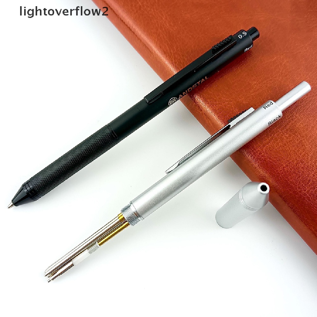 (lightoverflow2) 4 In 1 Pulpen / Bolpoin Metal 3 Warna Untuk Sekolah / Kantor