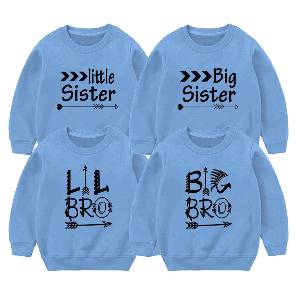 Sweater Anak Sweater Couple Distro 1-10 Tahun Laki Laki Perempuan Unisex Sibling tee Series Panah Little Sister Big Sister Little Brother Big Brother kaos bro sis kaos brother sister Family Couple  Kaos Termurah Kualitas Premium - Kaos Polos Senja