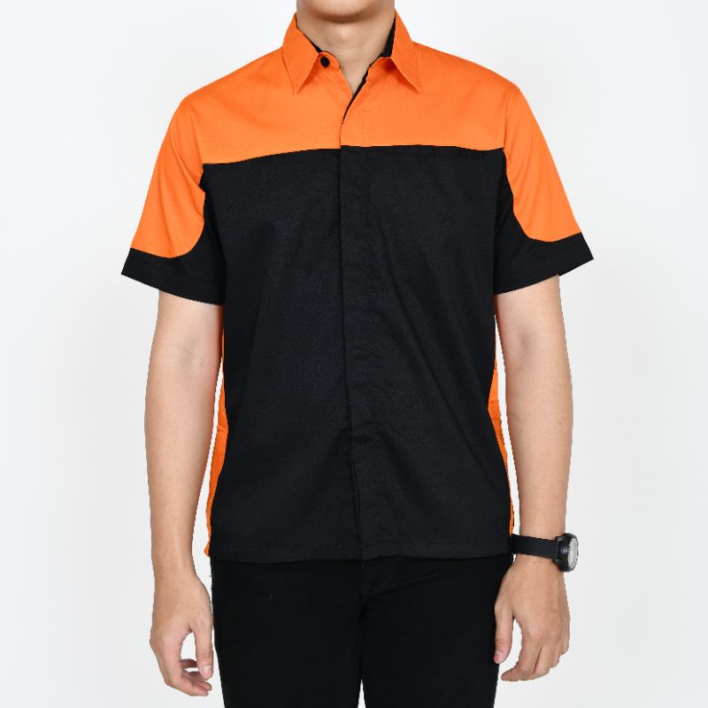 baju custom bordir logo/seragam kerja tangan pendek Murah/kemeja tambah bordir/pakaian kantor pria