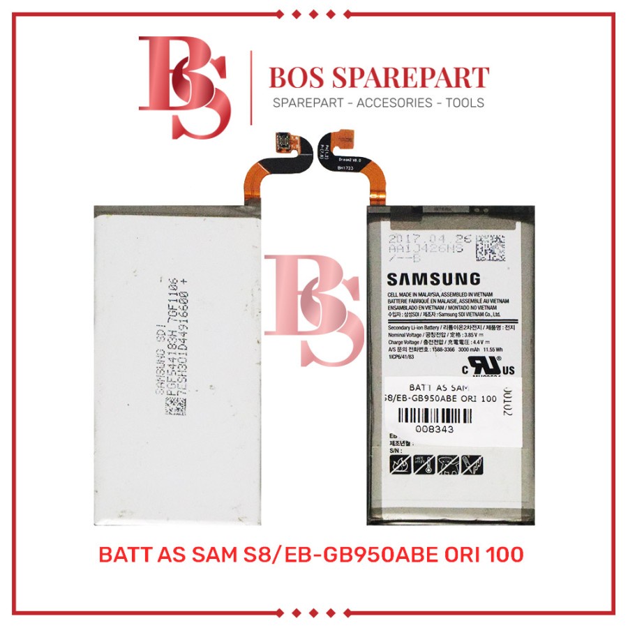 BATTERY AS SAMSUNG S8 / EB - GB950ABE ORI 100 / BATERAI / BATRE