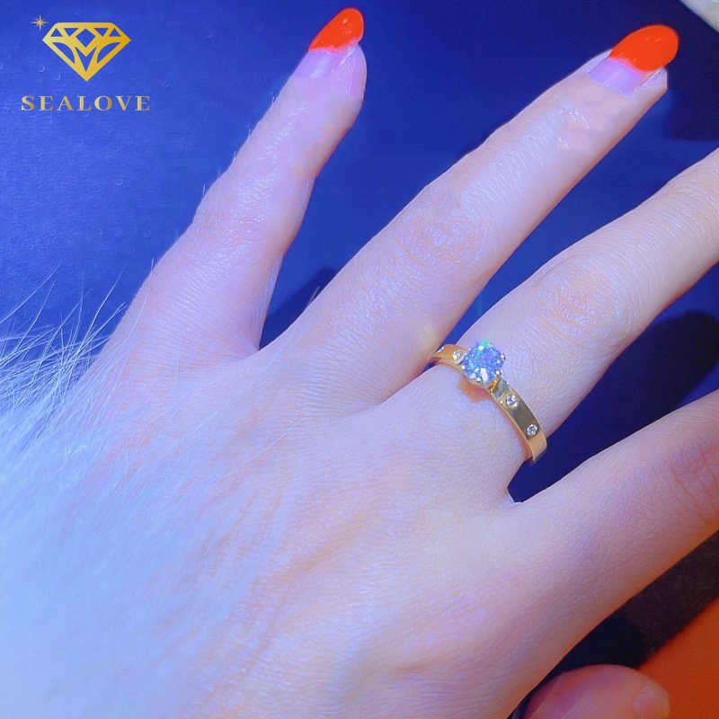 cincin titanium wanita anti karat asli tidak luntur korea dengan Diamond berkilauan Premium perhiasan titanium asli