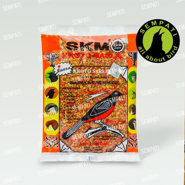 PAKAN BURUNG SKM KROTO SARI VOER PUR KASAR ANTI STRESS MAKANAN MURAI KACER JENTET CENDET PUNGLOR DEC