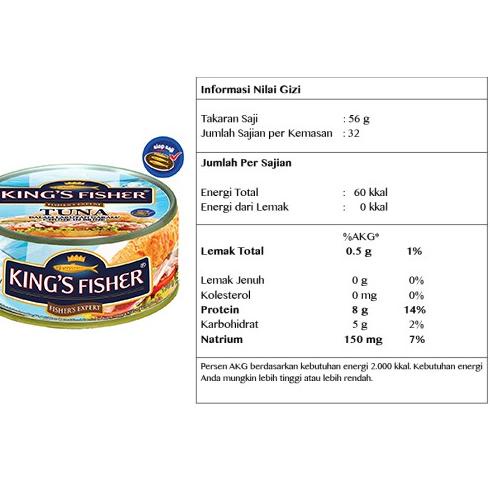 

King's Fisher Paket 3 pcs Tuna dalam Air Garam 170 gr gratis sarden 155 gr