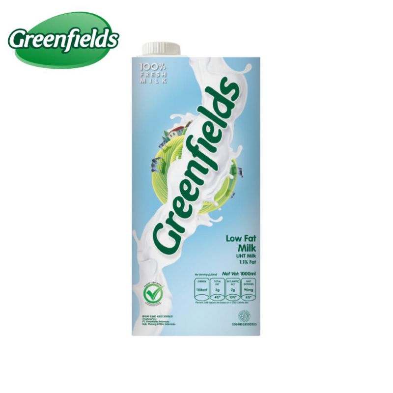 

Greenfields Susu UHT Low Fat 1 L