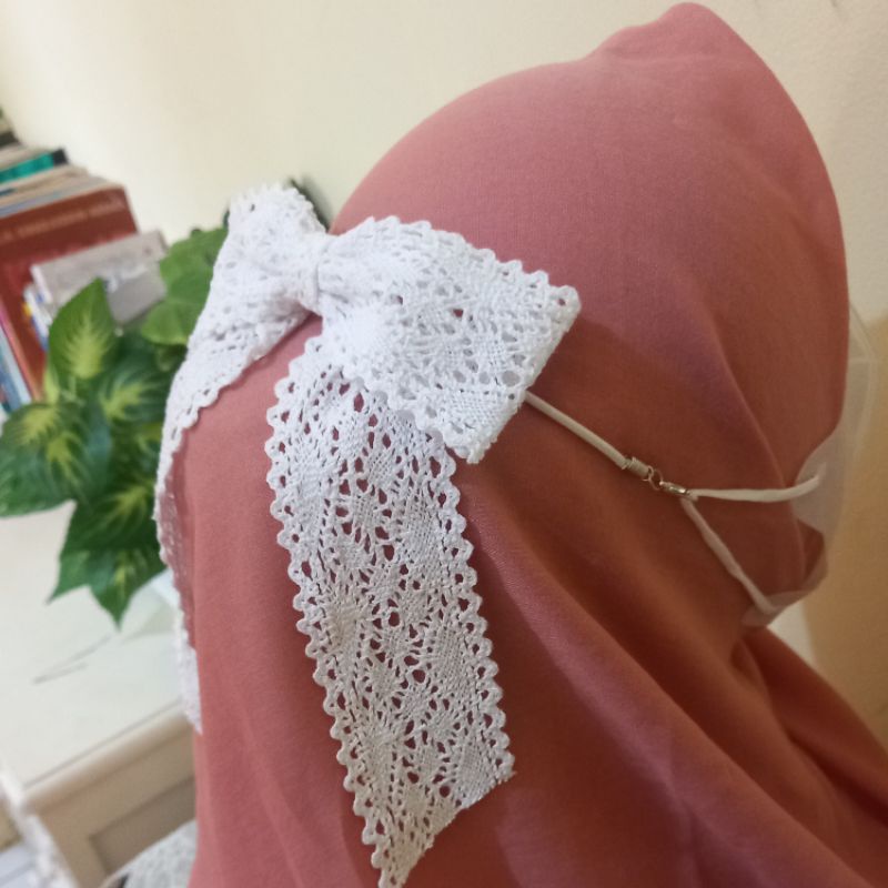 STRAP MASKER HIJAB PITA LACE COQUETTE - KONEKTOR MASKER PITA - KONEKTOR MASKER PITA KOREA - STRAP MASKER 2IN1 HIJAB - TALI MASKER