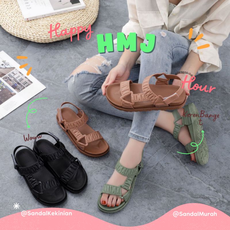 SANDAL GUNUNG WANITA RINGAN DAN KUAT NYAMA DIPAKAI SEHARI HARI YUTU 9101-6 JELLY EVA SIZE 36-40