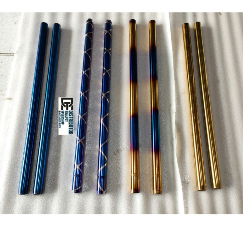 As ass  Shock sok depan ukuran as 26 warna twotone buleXxx biru polos gold rainbow pelangi  twotone 