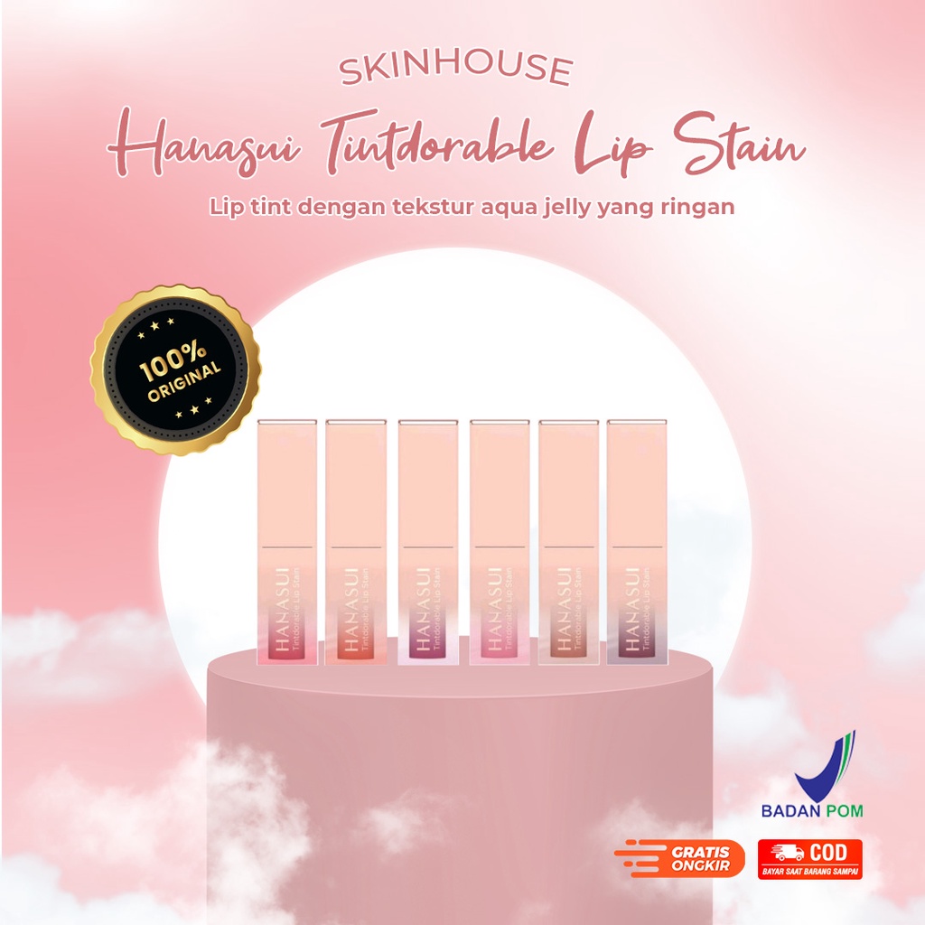 [ SKINHOUSEID ] Hanasui Tintdorable BPOM | Hanasui Lip Stain | Liptint Hanasui | Lip tint Hanasui