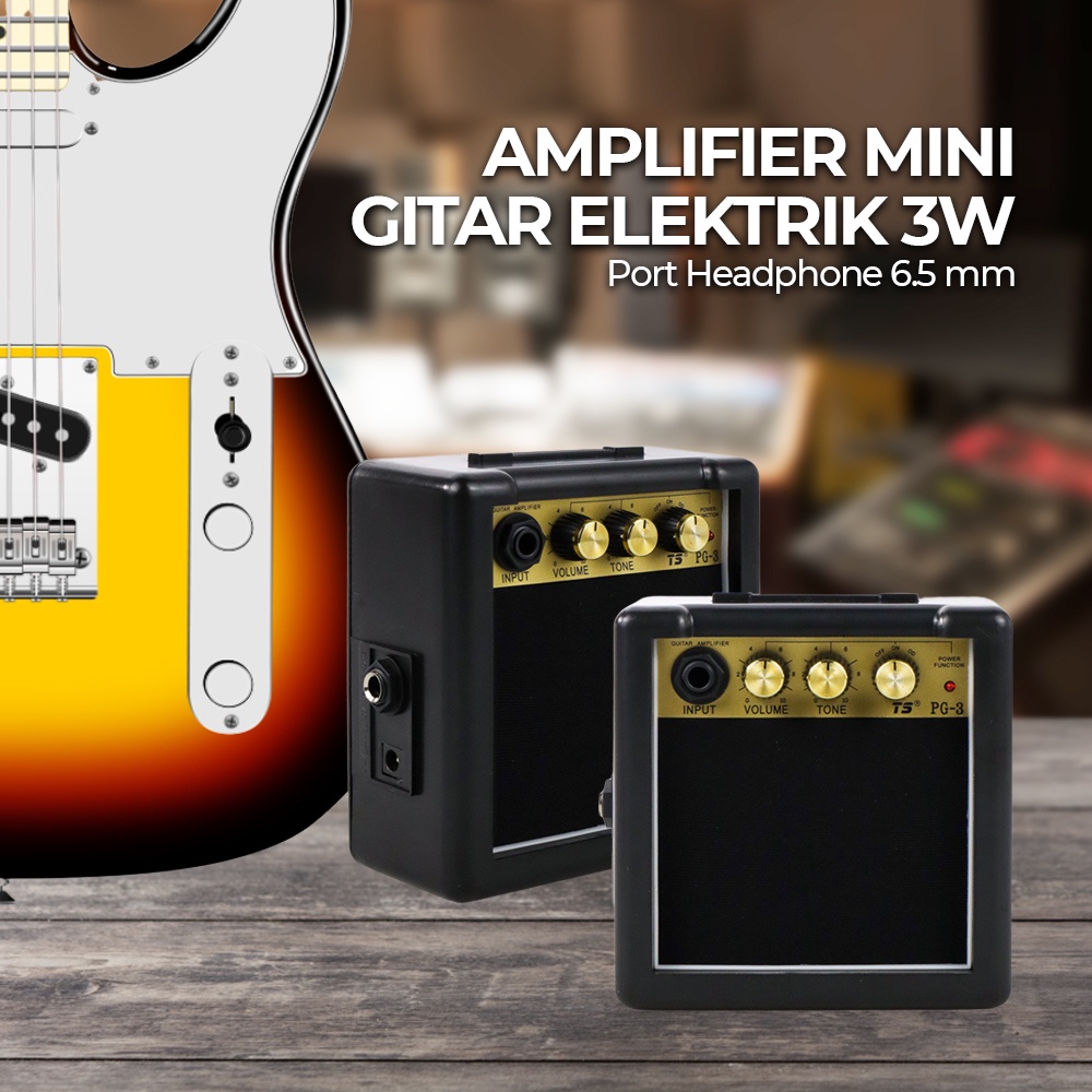 Amplifier Mini Gitar Elektrik 3W - PG-3 - OMSK8SBK Black